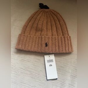 POLO RALPH LAUREN BEANIE SKULLY HAT brown